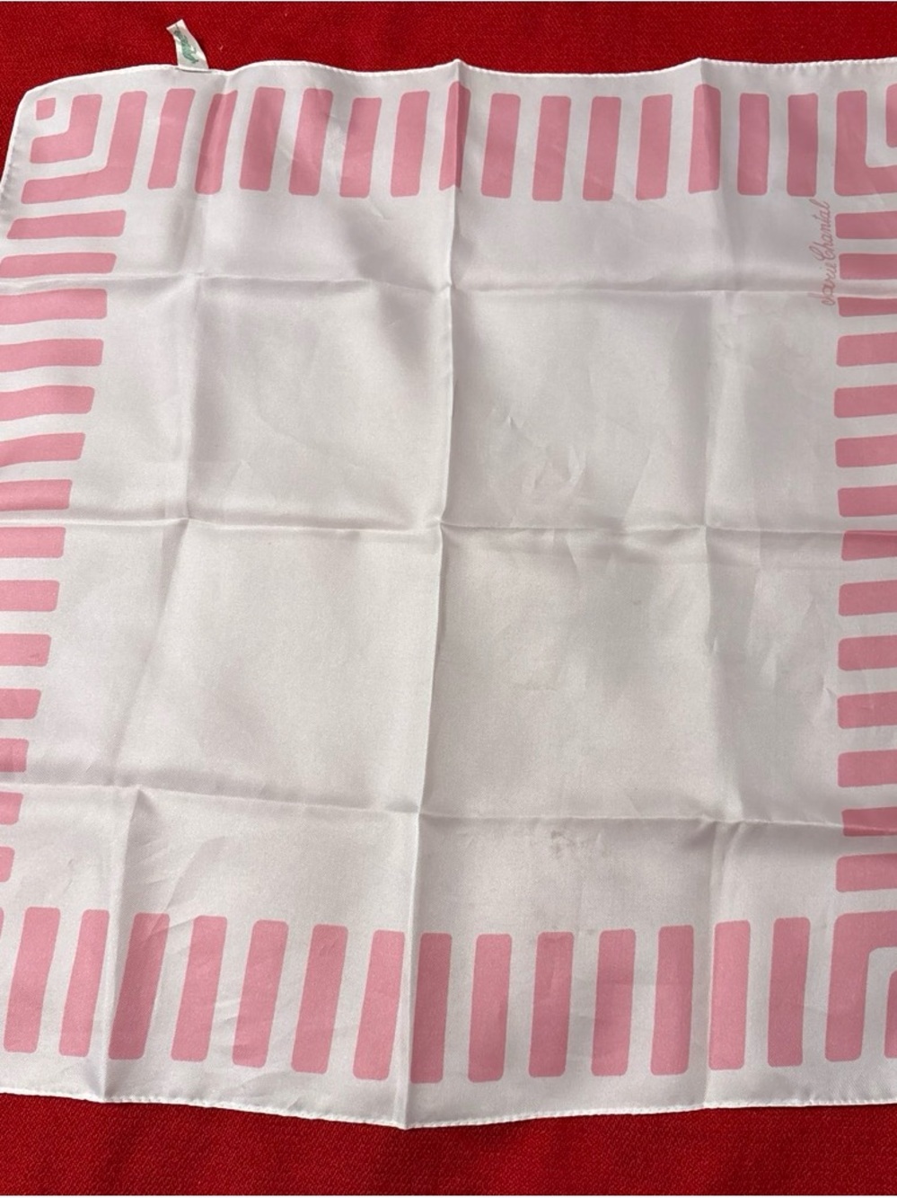 Vintage Marie Chantal Pink and White
Scarf Kerchief 19”X19” Square - Picture 2 of 9
